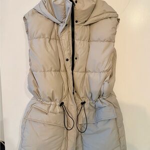 H&M Beige Hooded Puffer Vest